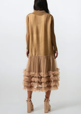 Pleated Tulle Trim Shirt Dress Dresses Kate Hewko 