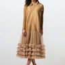 Pleated Tulle Trim Shirt Dress Dresses Kate Hewko 