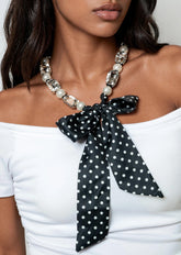 Polka Dot Gemstone Tie Necklace Necklaces Kate Hewko 