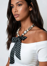 Polka Dot Gemstone Tie Necklace Necklaces Kate Hewko 