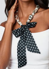 Polka Dot Gemstone Tie Necklace Necklaces Kate Hewko 