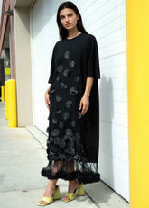 Polka Dot Petal Tee Dress Dresses Kate Hewko Black One size 