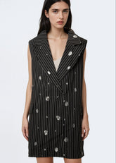 Polka Dot Pinstripe Vest Dress Dresses Kate Hewko 
