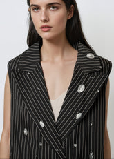 Polka Dot Pinstripe Vest Dress Dresses Kate Hewko 