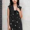 Polka Dot Pinstripe Vest Dress Dresses Kate Hewko Black S 