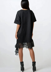 Punk Print Ruffle Hem Tee Dress Dresses Kate Hewko 