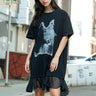 Punk Print Ruffle Hem Tee Dress Dresses Kate Hewko 