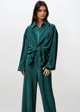 Relaxed Pleated Pant Set Two Piece Sets Kate Hewko Emerald One size 