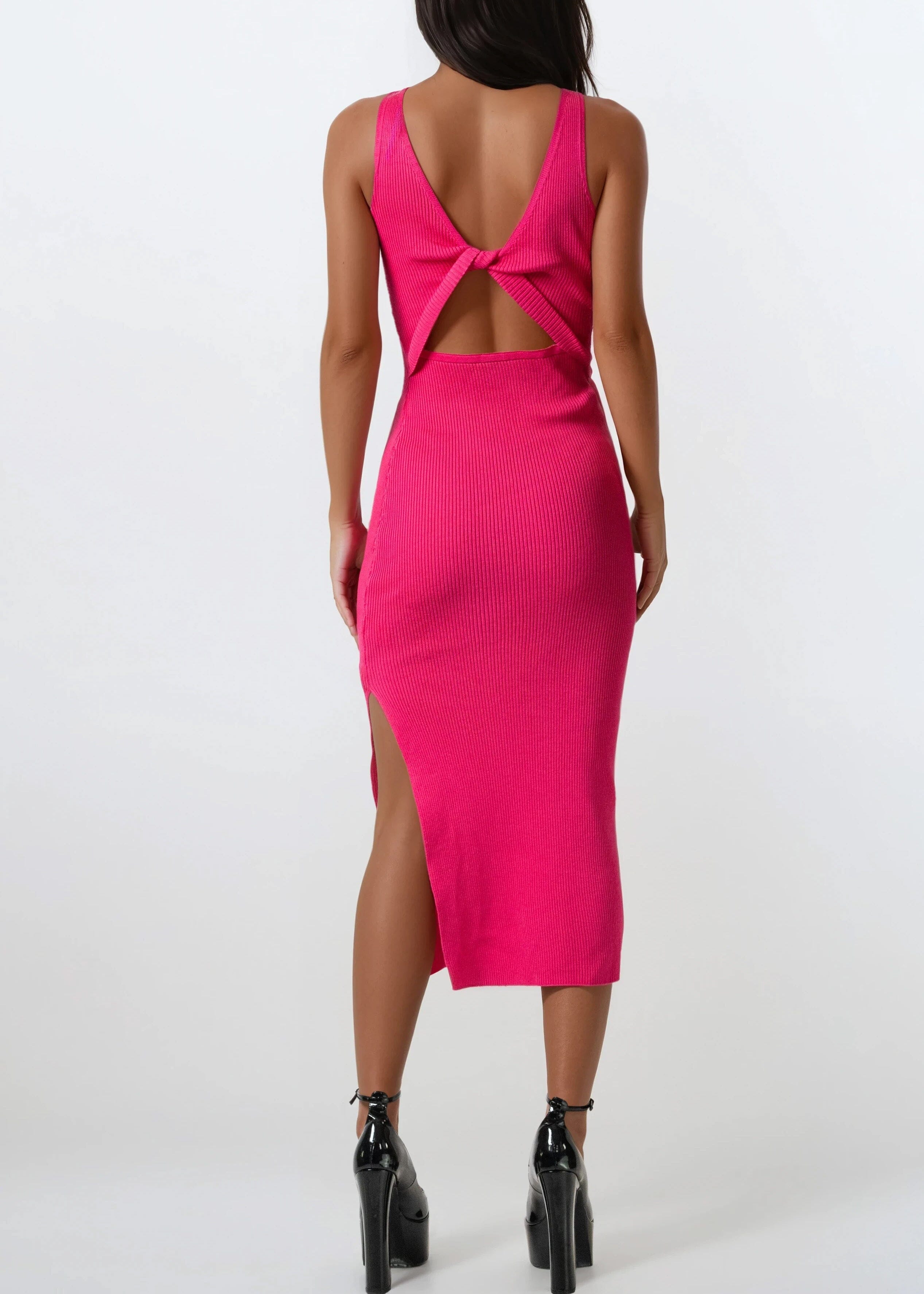 Reversible Cut Out Bodycon Dress - Kate Hewko Hot Pink / S/M Reversible Cut Out Bodycon Dress - Kate Hewko Hot Pink / S/M