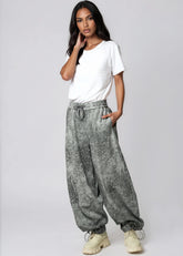 Rhinestone Animal Print Drawstring Pant Pants Kate Hewko 