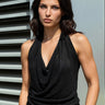 Rhinestone Cowl Neck Knit Tank Tank Tops Kate Hewko Black One size 
