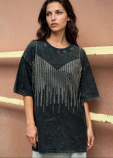 Rhinestone Drip Tee Tees Kate Hewko 