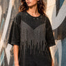 Rhinestone Drip Tee Tees Kate Hewko Grey S 