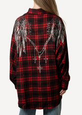 Rhinestone Embellished Plaid Button up Layering Pieces Kate Hewko 