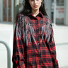 Rhinestone Embellished Plaid Button up Layering Pieces Kate Hewko 