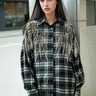 Rhinestone Embellished Plaid Button up Layering Pieces Kate Hewko 