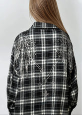 Rhinestone Embellished Plaid Button up Layering Pieces Kate Hewko 