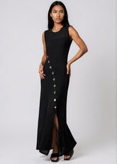 Rhinestone Eyelet Knit Maxi Dress Dresses Kate Hewko 