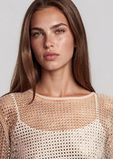 Rhinestone Fishnet Long Sleeve Long Sleeve Tees Kate Hewko 