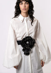 Rhinestone Flower Elastic Belt Belts Kate Hewko 