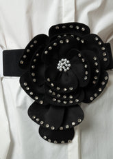 Rhinestone Flower Elastic Belt Belts Kate Hewko 