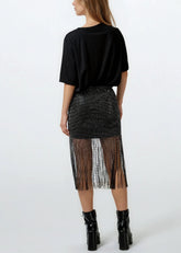 Rhinestone Sheer Tassel Skirt Skirts Kate Hewko 