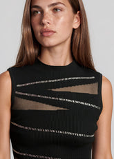 Rhinestone Slash Knit Tank Top Tank Tops Kate Hewko 