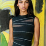 Rhinestone Slash Knit Tank Top Tank Tops Kate Hewko Black One size 