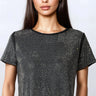 Rhinestone Studded Cropped Tee Tees Kate Hewko 