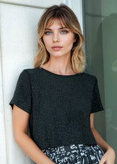 Rhinestone Studded Cropped Tee Tees Kate Hewko 