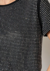 Rhinestone Studded Cropped Tee Tees Kate Hewko 