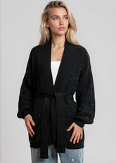 Rhinestone Studded Knit Cardigan Cardigans Kate Hewko 
