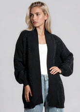 Rhinestone Studded Knit Cardigan Cardigans Kate Hewko 