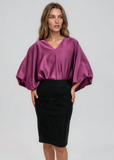 Rhinestone Studded Pencil Skirt Skirts Kate Hewko 