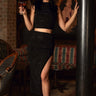 Rhinestone Studded Skirt Set Two Piece Sets Kate Hewko Black XS 