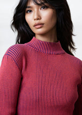 Ribbed Bell Sleeve Mock Neck Top Long Sleeve Tees Kate Hewko 