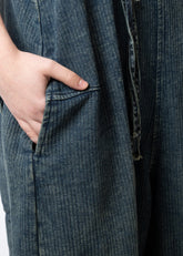 Ribbed Denim Wide Leg Overalls Overalls Kate Hewko 