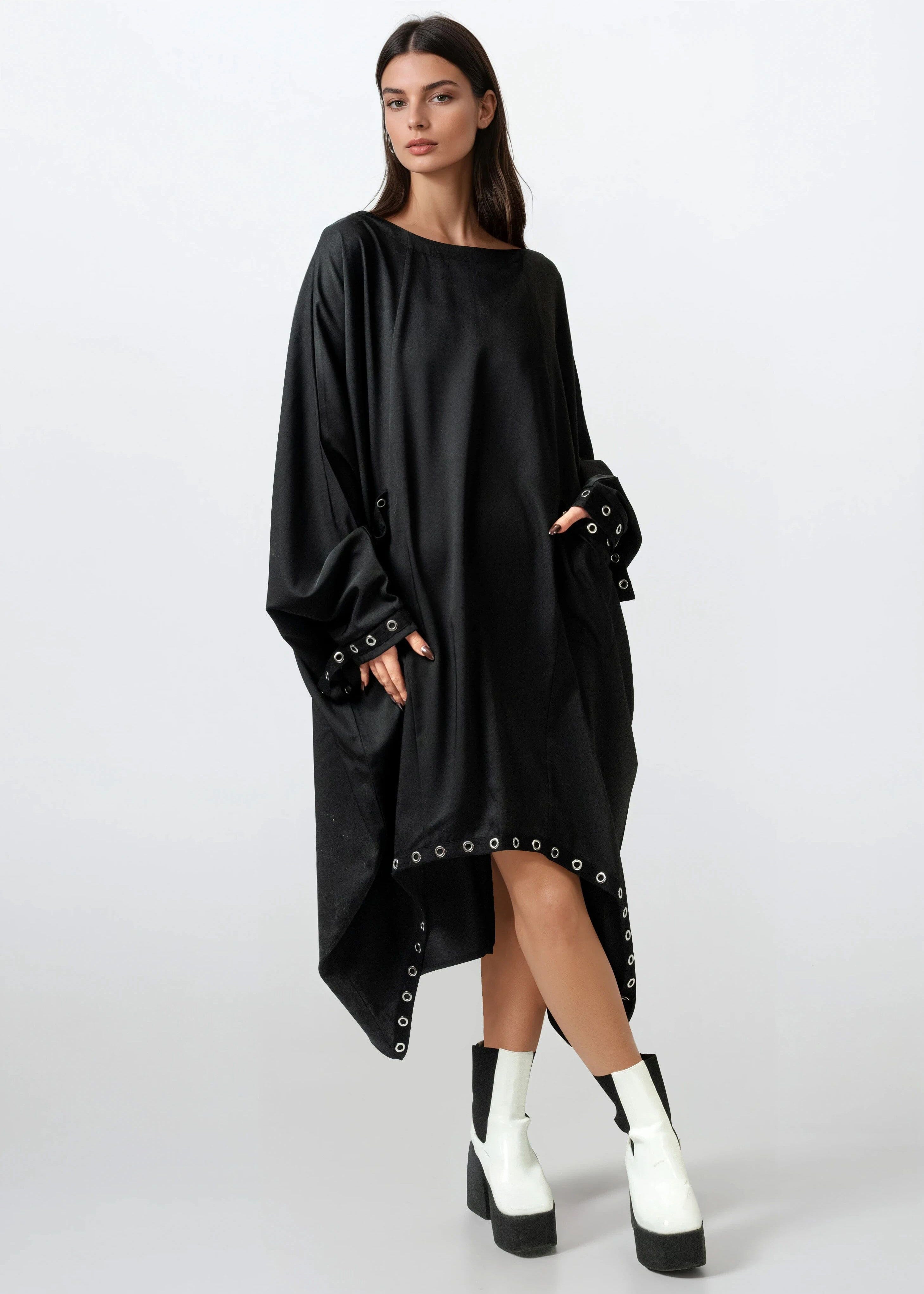 long black tunic dress Strath Long Black Tunic
