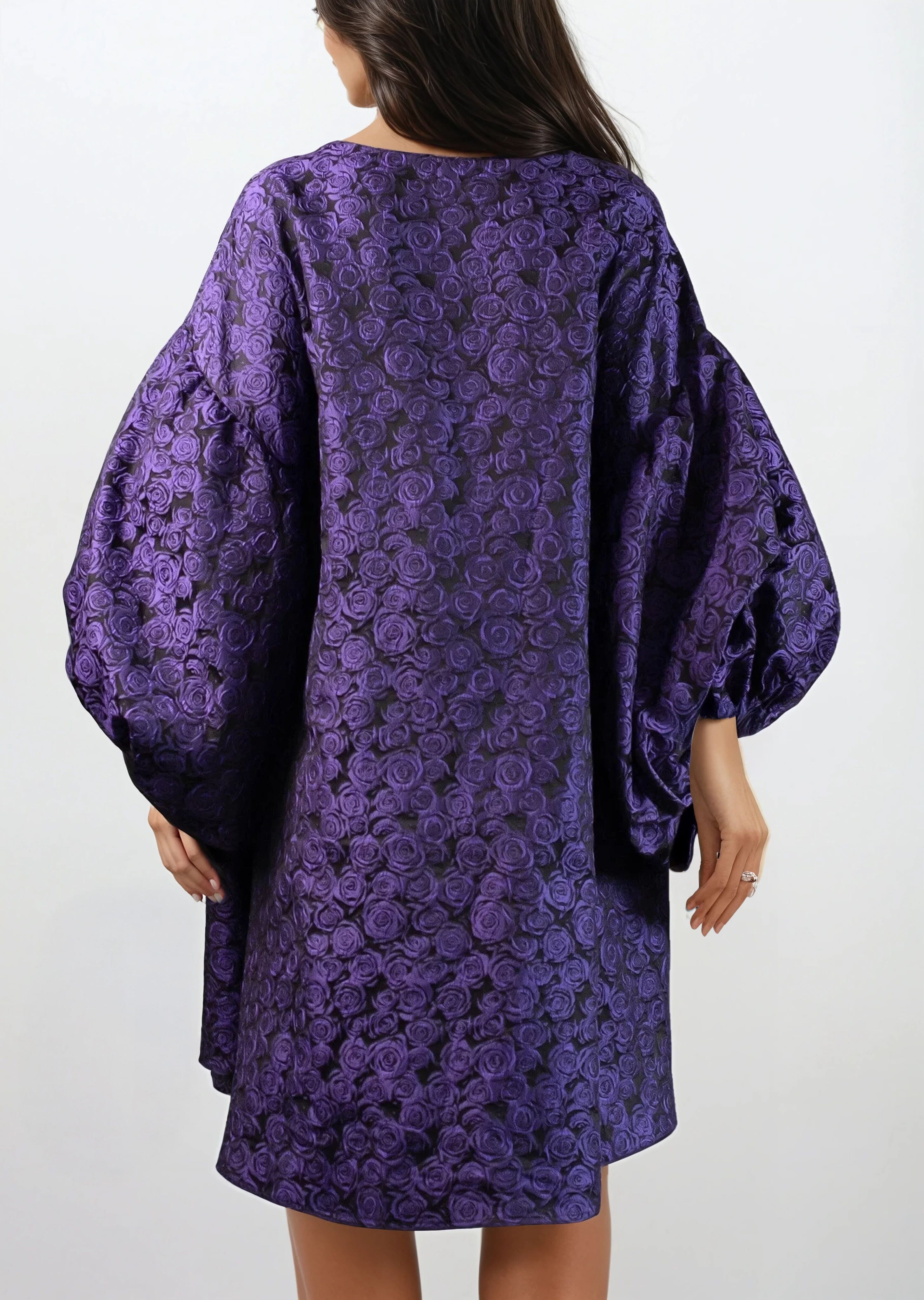 Rose Print Balloon Sleeve Dress - Kate Hewko Rose Print Balloon Sleeve Dress - Kate Hewko