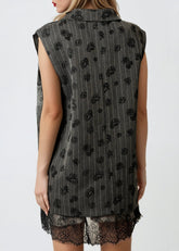 Rose Print Lace Patchwork Vest Vests Kate Hewko 