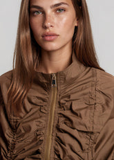 Ruched Drawstring Zip Up Jacket Outerwear Kate Hewko 