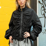 Ruched Drawstring Zip Up Jacket Outerwear Kate Hewko 