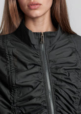 Ruched Drawstring Zip Up Jacket Outerwear Kate Hewko 