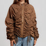 Ruched Drawstring Zip Up Jacket Outerwear Kate Hewko Brown One size 