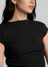 Ruched Polka Dot Tee Tees Kate Hewko 