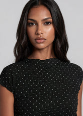 Ruched Polka Dot Tee Tees Kate Hewko 