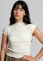 Ruched Polka Dot Tee Tees Kate Hewko 