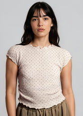 Ruched Polka Dot Tee Tees Kate Hewko 