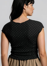 Ruched Polka Dot Tee Tees Kate Hewko 