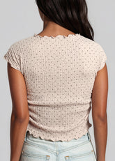 Ruched Polka Dot Tee Tees Kate Hewko 